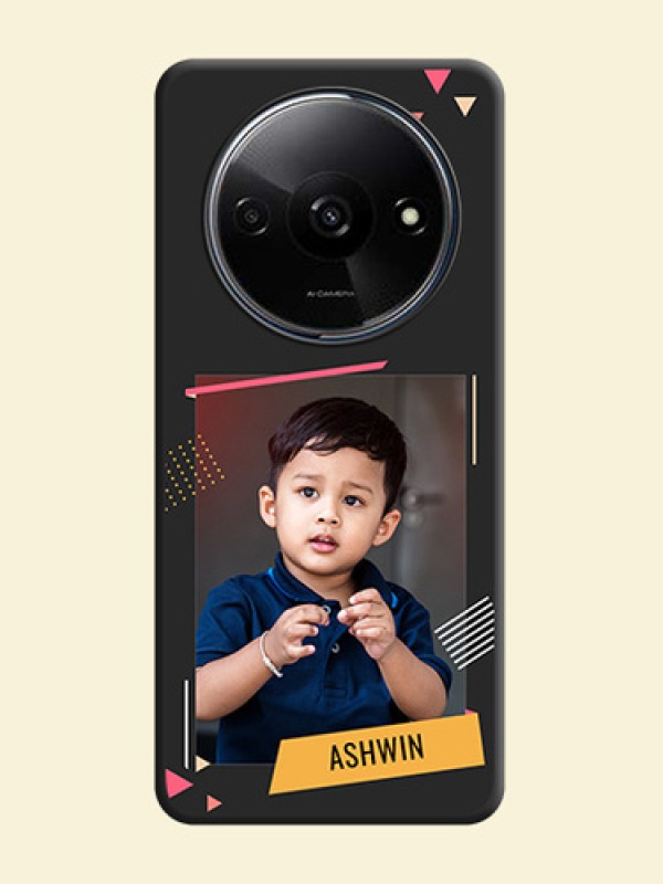 Photo Frame with Triangle Small Dots on Photo On Space Black Custom Soft Matte Mobile Back Cover - Redmi A3X