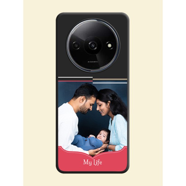 Classic Plain Design with Name On Space Black Custom Soft Matte Mobile Back Cover - Redmi A3X Classic Plain Design with Name On Space Black Custom Soft Matte Mobile Back Cover - Redmi A3X