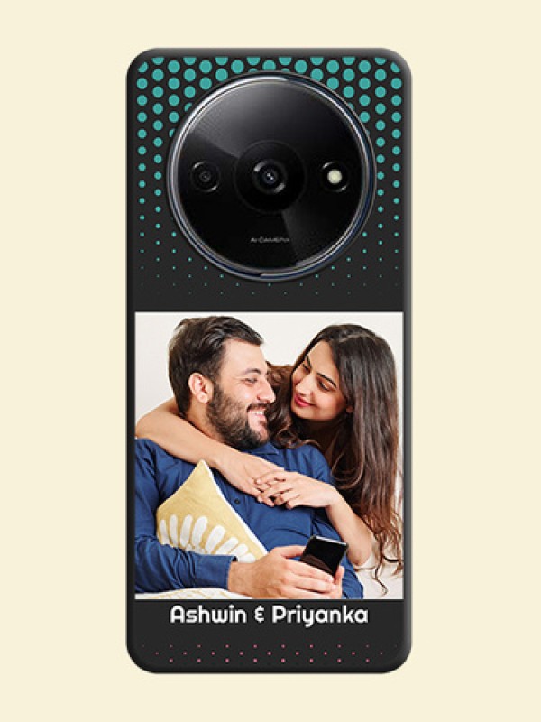 Faded Dots with Grunge Photo Frame and Text On Space Black Custom Soft Matte Mobile Back Cover - Redmi A3X
