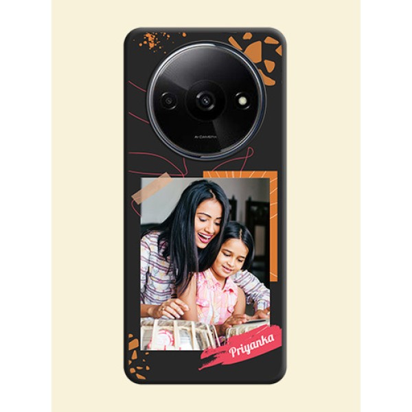Orange Photo Frame On Space Black Custom Soft Matte Mobile Back Cover - Redmi A3X Orange Photo Frame On Space Black Custom Soft Matte Mobile Back Cover - Redmi A3X