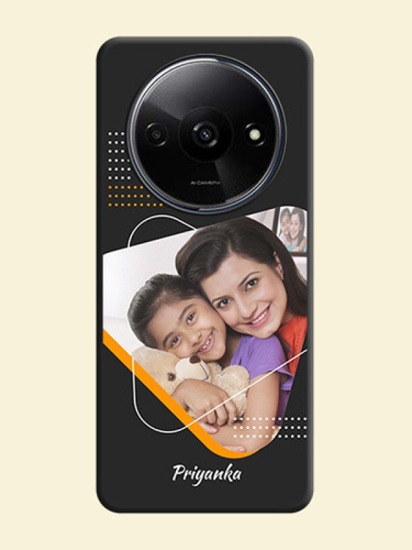 Yellow Triangle on Photo On Space Black Custom Soft Matte Mobile Back Cover - Redmi A3X