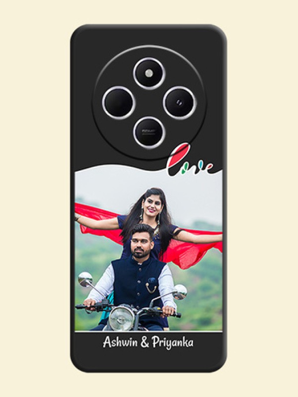 Fall in Love Pattern with Picture on Photo On Space Black Custom Soft Matte Mobile Back Cover - Xiaomi Redmi A4 5G