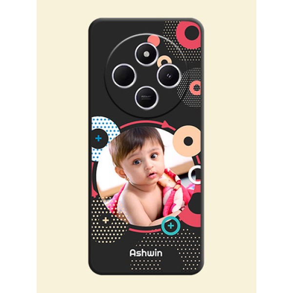 Multicoloured Round Image On Space Black Custom Soft Matte Mobile Back Cover - Xiaomi Redmi A4 5G