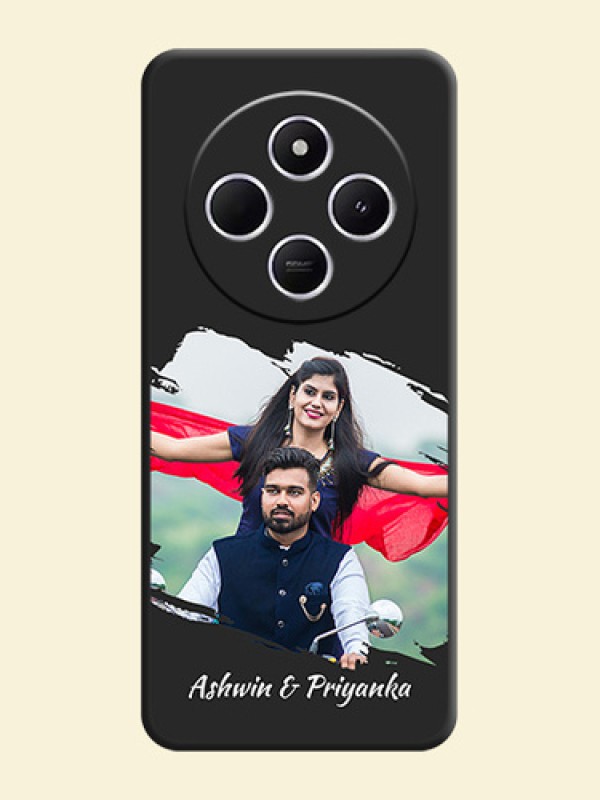 Grunge Brush Strokes on Photo On Space Black Custom Soft Matte Mobile Back Cover - Xiaomi Redmi A4 5G