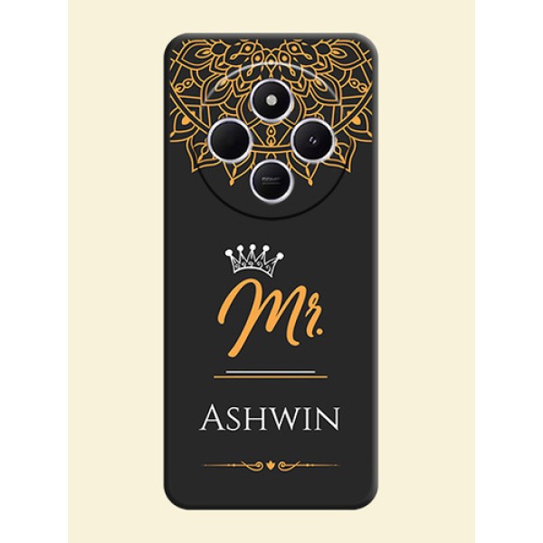Mr Name with Floral Design On Space Black Custom Soft Matte Mobile Back Cover - Xiaomi Redmi A4 5G Mr Name with Floral Design On Space Black Custom Soft Matte Mobile Back Cover - Xiaomi Redmi A4 5G