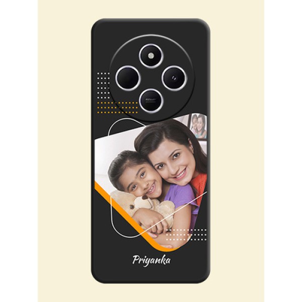 Yellow Triangle on Photo On Space Black Custom Soft Matte Mobile Back Cover - Xiaomi Redmi A4 5G Yellow Triangle on Photo On Space Black Custom Soft Matte Mobile Back Cover - Xiaomi Redmi A4 5G