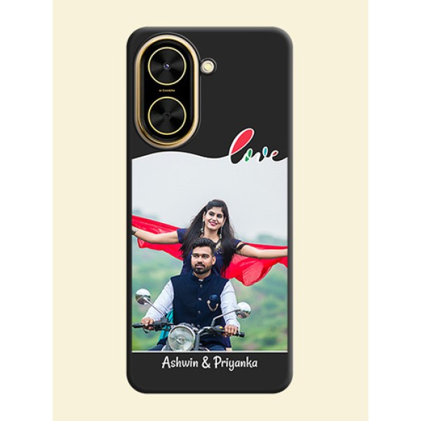 Fall in Love Pattern with Picture on Photo On Space Black Custom Soft Matte Mobile Back Cover - Xiaomi Redmi A5 Fall in Love Pattern with Picture on Photo On Space Black Custom Soft Matte Mobile Back Cover - Xiaomi Redmi A5