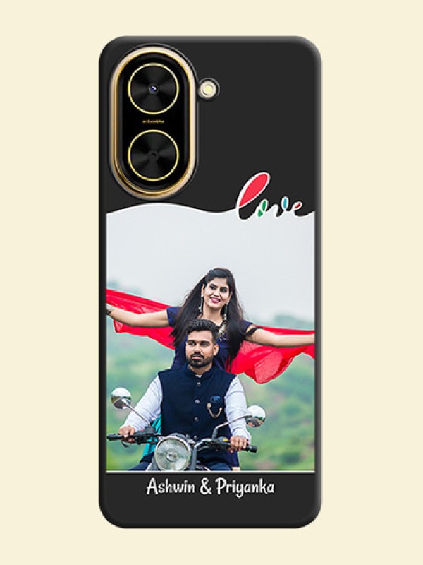 Fall in Love Pattern with Picture on Photo On Space Black Custom Soft Matte Mobile Back Cover - Xiaomi Redmi A5