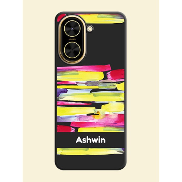 Brush Coloured On Space Black Custom Soft Matte Mobile Back Cover - Xiaomi Redmi A5 Brush Coloured On Space Black Custom Soft Matte Mobile Back Cover - Xiaomi Redmi A5