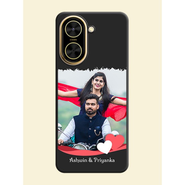 Pin Color Love Shaped Ribbon Design with Text On Space Black Custom Soft Matte Mobile Back Cover - Xiaomi Redmi A5 Pin Color Love Shaped Ribbon Design with Text On Space Black Custom Soft Matte Mobile Back Cover - Xiaomi Redmi A5