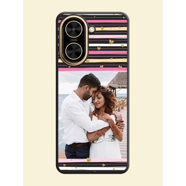 Multicolor Lines and Golden Love Symbols Design on Photo On Space Black Custom Soft Matte Mobile Back Cover - Xiaomi Redmi A5 Multicolor Lines and Golden Love Symbols Design on Photo On Space Black Custom Soft Matte Mobile Back Cover - Xiaomi Redmi A5