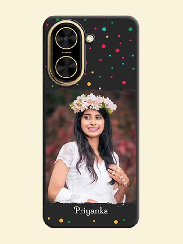 Multicolor Dotted Pattern with Text On Space Black Custom Soft Matte Mobile Back Cover - Xiaomi Redmi A5
