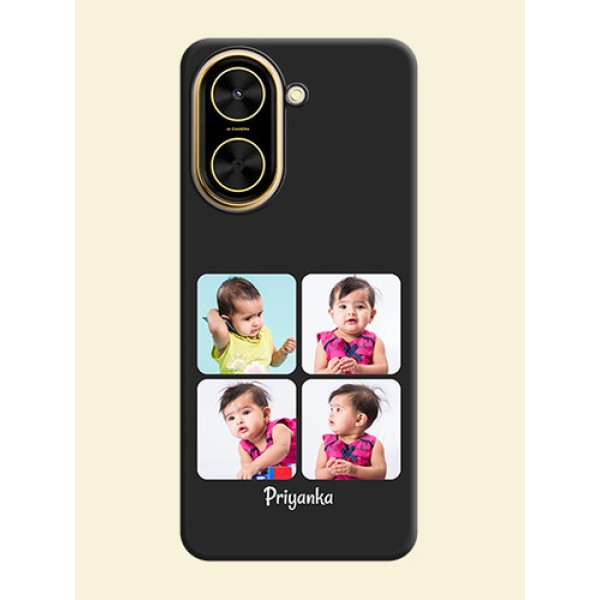 Floral Art with 6 Image Holder on Photo On Space Black Custom Soft Matte Mobile Back Cover - Xiaomi Redmi A5 Floral Art with 6 Image Holder on Photo On Space Black Custom Soft Matte Mobile Back Cover - Xiaomi Redmi A5