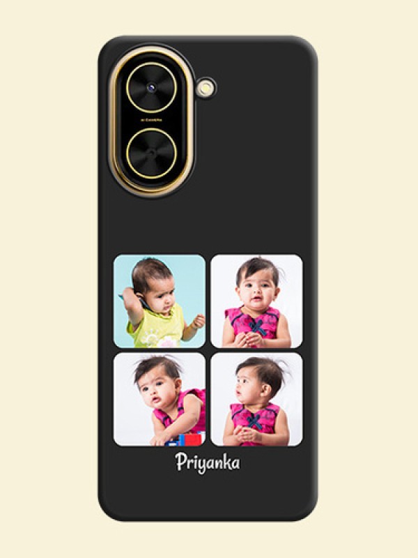 Floral Art with 6 Image Holder on Photo On Space Black Custom Soft Matte Mobile Back Cover - Xiaomi Redmi A5