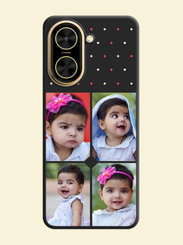 Multicolor Dotted Pattern with 4 Image Holder On Space Black Custom Soft Matte Mobile Back Cover - Xiaomi Redmi A5