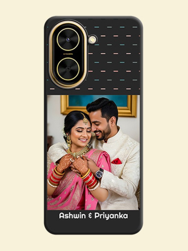 Line Pattern Design with Text On Space Black Custom Soft Matte Mobile Back Cover - Xiaomi Redmi A5
