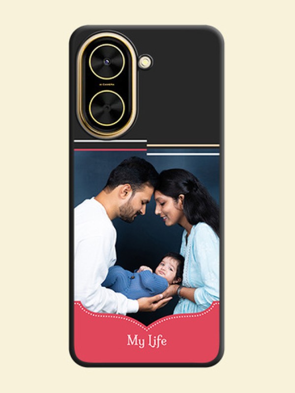 Classic Plain Design with Name On Space Black Custom Soft Matte Mobile Back Cover - Xiaomi Redmi A5