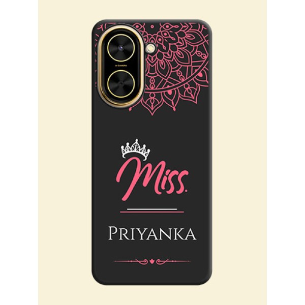 Mrs Name with Floral Design On Space Black Custom Soft Matte Mobile Back Cover - Xiaomi Redmi A5 Mrs Name with Floral Design On Space Black Custom Soft Matte Mobile Back Cover - Xiaomi Redmi A5