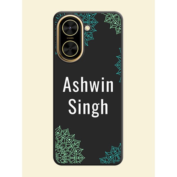 Your Name with Floral Design On Space Black Custom Soft Matte Mobile Back Cover - Xiaomi Redmi A5 Your Name with Floral Design On Space Black Custom Soft Matte Mobile Back Cover - Xiaomi Redmi A5