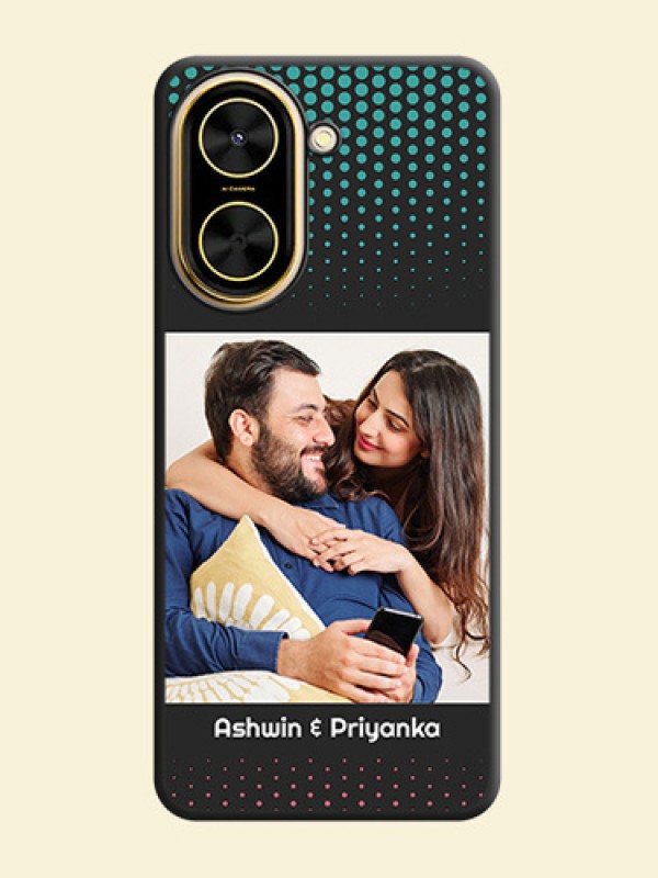 Faded Dots with Grunge Photo Frame and Text On Space Black Custom Soft Matte Mobile Back Cover - Xiaomi Redmi A5
