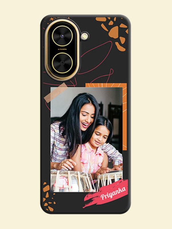Orange Photo Frame On Space Black Custom Soft Matte Mobile Back Cover - Xiaomi Redmi A5