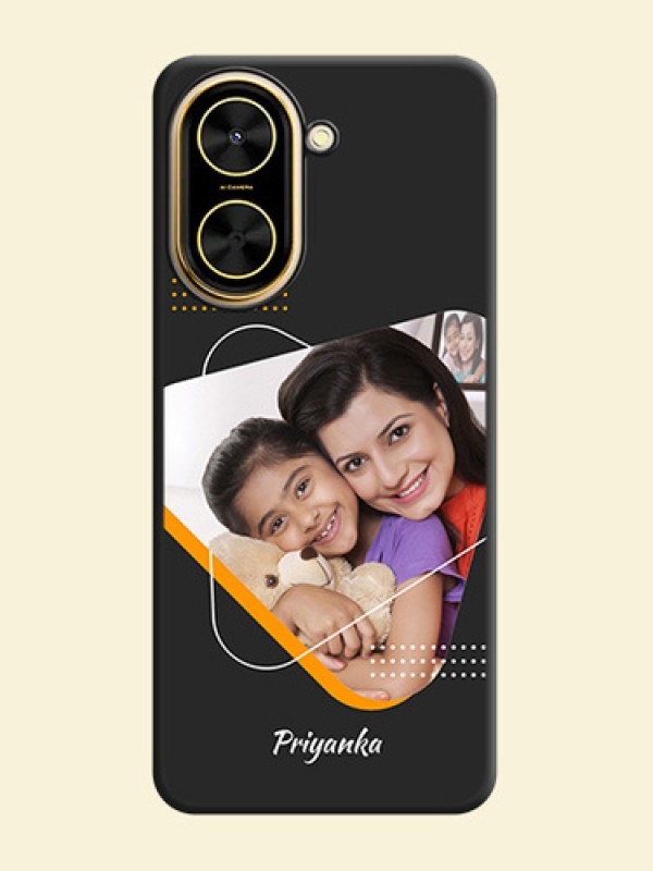 Yellow Triangle on Photo On Space Black Custom Soft Matte Mobile Back Cover - Xiaomi Redmi A5