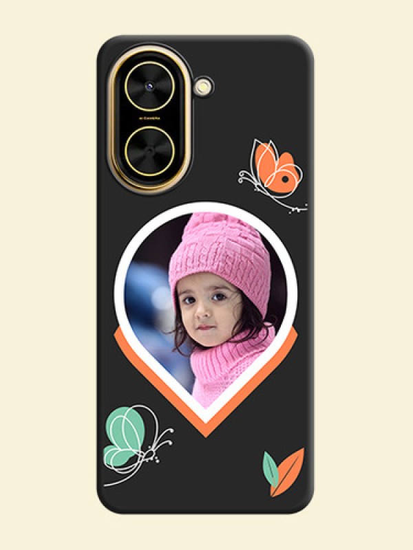 Upload Pic With Simple Butterly Design On Space Black Custom Soft Matte Mobile Back Cover - Xiaomi Redmi A5