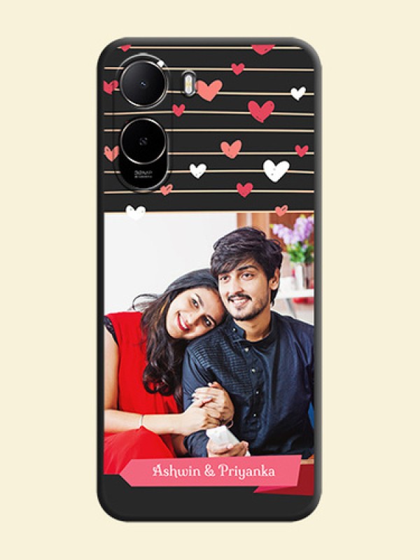 Love Pattern with Name on Pink Ribbon on Photo On Space Black Custom Soft Matte Mobile Back Cover - Xiaomi Redmi A7 Pro 5G