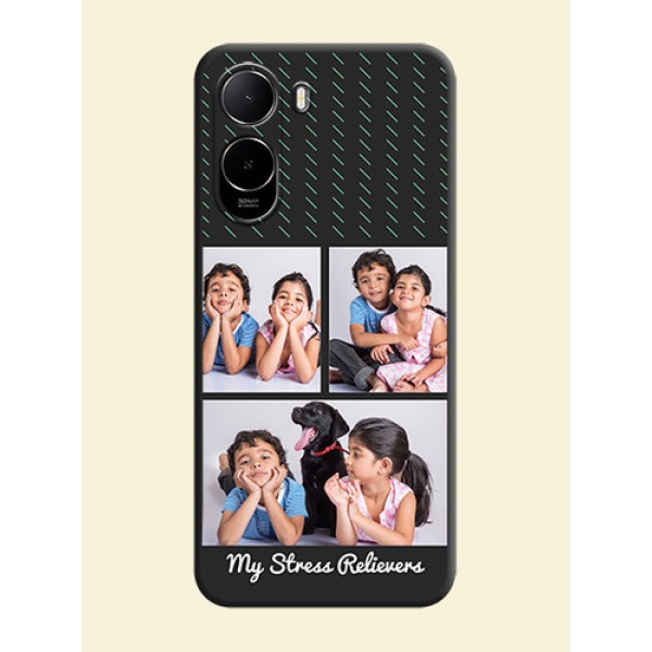 Cross Dotted Pattern with 2 Image Holder On Space Black Custom Soft Matte Mobile Back Cover - Xiaomi Redmi A7 Pro 5G Cross Dotted Pattern with 2 Image Holder On Space Black Custom Soft Matte Mobile Back Cover - Xiaomi Redmi A7 Pro 5G