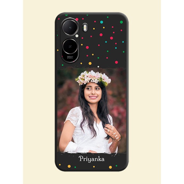 Multicolor Dotted Pattern with Text On Space Black Custom Soft Matte Mobile Back Cover - Xiaomi Redmi A7 Pro 4G Multicolor Dotted Pattern with Text On Space Black Custom Soft Matte Mobile Back Cover - Xiaomi Redmi A7 Pro 4G