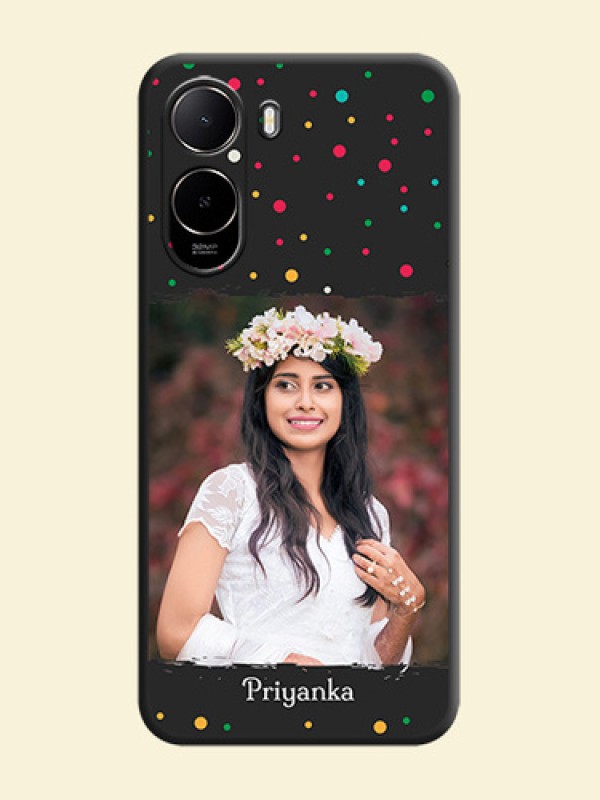 Multicolor Dotted Pattern with Text On Space Black Custom Soft Matte Mobile Back Cover - Xiaomi Redmi A7 Pro 4G