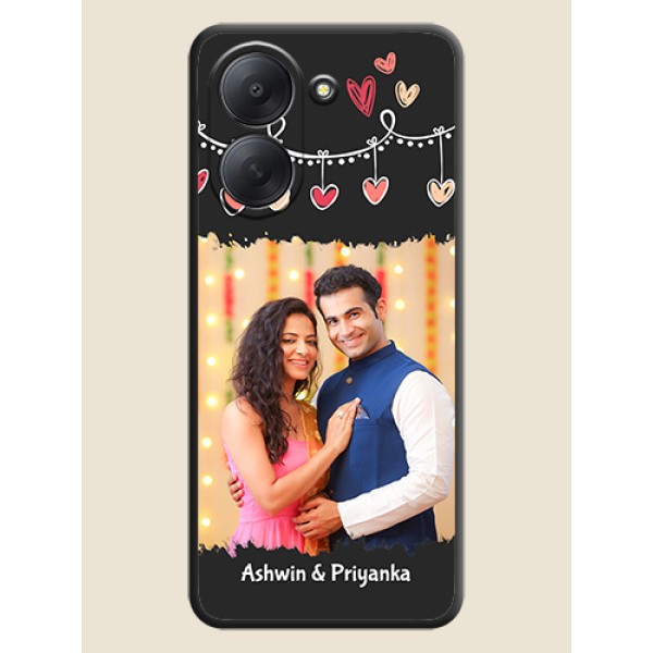 Pink Love Hangings with Name On Space Black Custom Soft Matte Mobile Back Cover - Xiaomi Redmi A7 Pink Love Hangings with Name On Space Black Custom Soft Matte Mobile Back Cover - Xiaomi Redmi A7