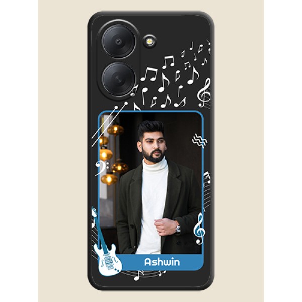 Musical Theme Design with Text on Photo On Space Black Custom Soft Matte Mobile Back Cover - Xiaomi Redmi A7