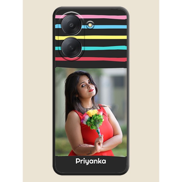 Multicolor Lines with Image On Space Black Custom Soft Matte Mobile Back Cover - Xiaomi Redmi A7 Multicolor Lines with Image On Space Black Custom Soft Matte Mobile Back Cover - Xiaomi Redmi A7