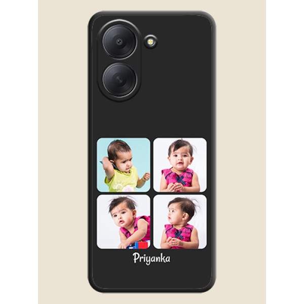 Floral Art with 6 Image Holder on Photo On Space Black Custom Soft Matte Mobile Back Cover - Xiaomi Redmi A7 Floral Art with 6 Image Holder on Photo On Space Black Custom Soft Matte Mobile Back Cover - Xiaomi Redmi A7