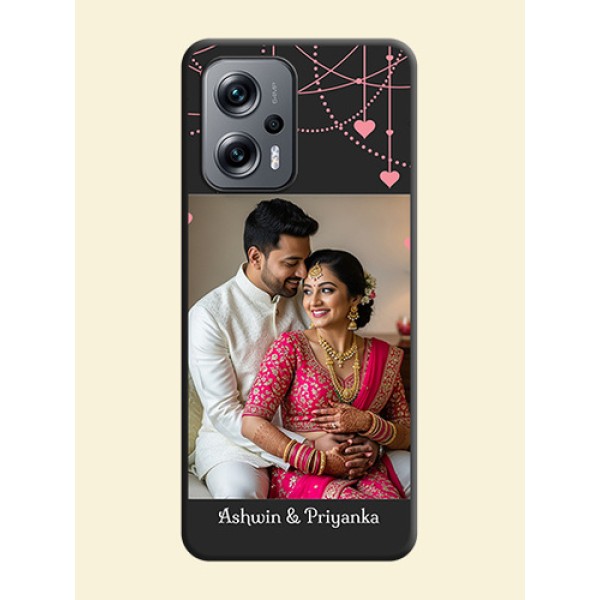 Pink Love Hangings with Text on Space Black Custom Soft Matte Back Cover - Xiaomi Redmi K50I 5G Pink Love Hangings with Text on Space Black Custom Soft Matte Back Cover - Xiaomi Redmi K50I 5G