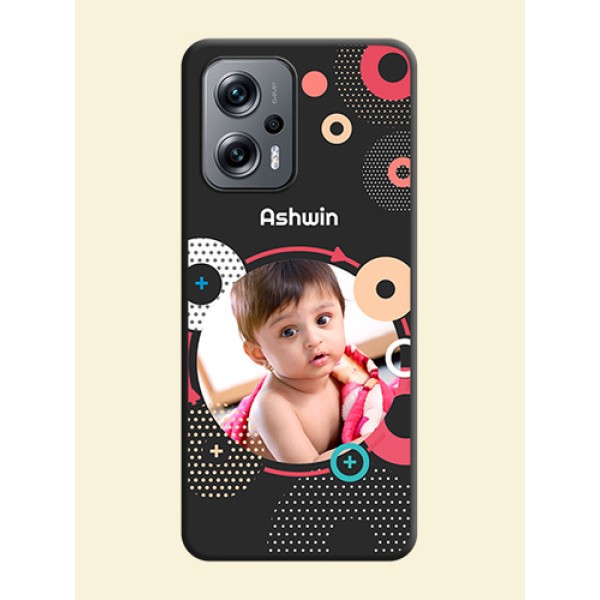 Multicoloured Round Image on Personalised Space Black Soft Matte Cases - Xiaomi Redmi K50I 5G Multicoloured Round Image on Personalised Space Black Soft Matte Cases - Xiaomi Redmi K50I 5G