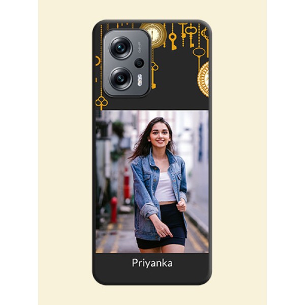 Decorative Design with Text on Space Black Custom Soft Matte Back Cover - Xiaomi Redmi K50I 5G