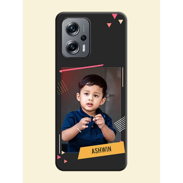 Photo Frame with Triangle Small Dots on Photo on Space Black Soft Matte Back Cover - Xiaomi Redmi K50I 5G Photo Frame with Triangle Small Dots on Photo on Space Black Soft Matte Back Cover - Xiaomi Redmi K50I 5G