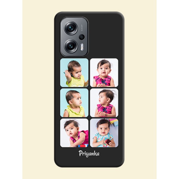 Floral Art with 6 Image Holder on Photo on Space Black Soft Matte Mobile Case - Xiaomi Redmi K50I 5G Floral Art with 6 Image Holder on Photo on Space Black Soft Matte Mobile Case - Xiaomi Redmi K50I 5G