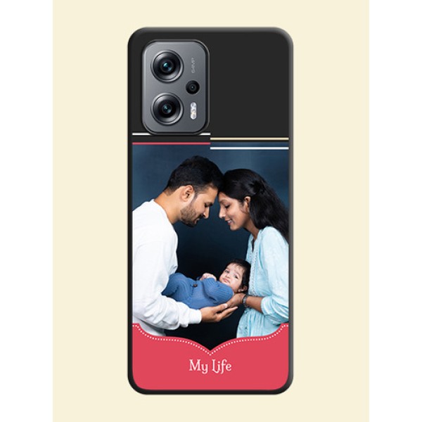 Classic Plain Design with Name on Photo on Space Black Soft Matte Phone Cover - Xiaomi Redmi K50I 5G Classic Plain Design with Name on Photo on Space Black Soft Matte Phone Cover - Xiaomi Redmi K50I 5G