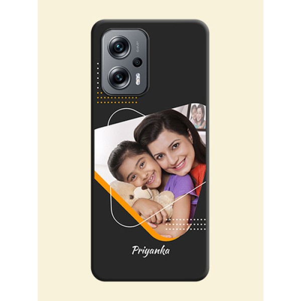 Yellow Triangle on Photo on Space Black Soft Matte Phone Cover - Xiaomi Redmi K50I 5G Yellow Triangle on Photo on Space Black Soft Matte Phone Cover - Xiaomi Redmi K50I 5G