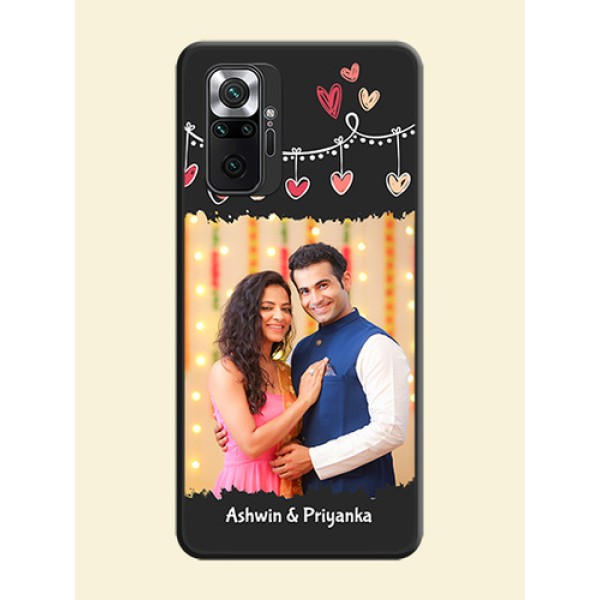 Pink Love Hangings with Name on Space Black Custom Soft Matte Phone Cases - Redmi Note 10 Pro Max Pink Love Hangings with Name on Space Black Custom Soft Matte Phone Cases - Redmi Note 10 Pro Max
