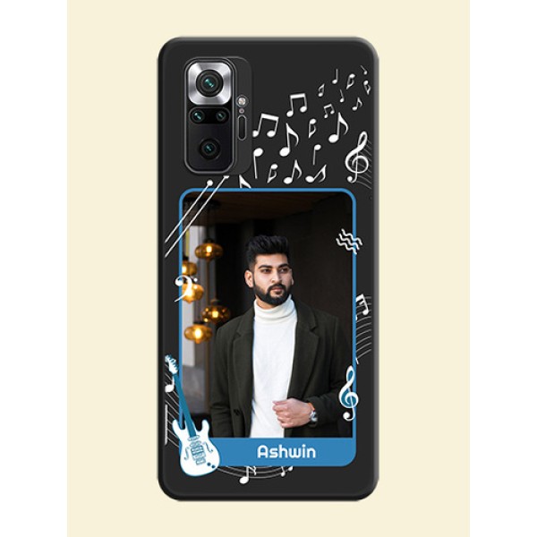 Musical Theme Design with Text on Photo on Space Black Soft Matte Mobile Case - Redmi Note 10 Pro Max Musical Theme Design with Text on Photo on Space Black Soft Matte Mobile Case - Redmi Note 10 Pro Max