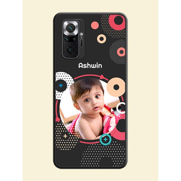 Multicoloured Round Image on Personalised Space Black Soft Matte Cases - Redmi Note 10 Pro Max Multicoloured Round Image on Personalised Space Black Soft Matte Cases - Redmi Note 10 Pro Max