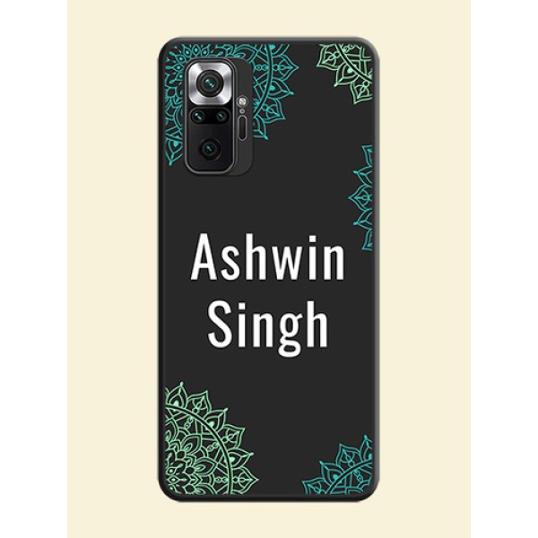 Your Name with Floral Design on Space Black Custom Soft Matte Back Cover - Redmi Note 10 Pro Max Your Name with Floral Design on Space Black Custom Soft Matte Back Cover - Redmi Note 10 Pro Max