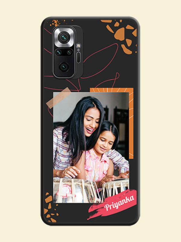Orange Photo Frame on Space Black Custom Soft Matte Phone Back Cover - Redmi Note 10 Pro Max
