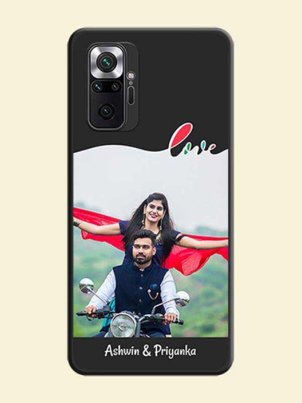 Fall in Love Pattern with Picture on Photo on Space Black Soft Matte Mobile Case - Redmi Note 10 Pro