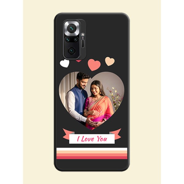 Love Shaped Photo with Colorful Stripes on Personalised Space Black Soft Matte Cases - Redmi Note 10 Pro Love Shaped Photo with Colorful Stripes on Personalised Space Black Soft Matte Cases - Redmi Note 10 Pro