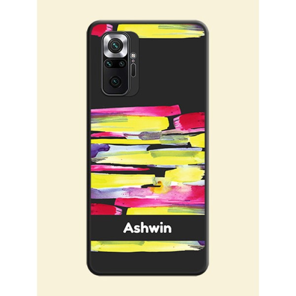Brush Coloured on Space Black Personalized Soft Matte Phone Covers - Redmi Note 10 Pro Brush Coloured on Space Black Personalized Soft Matte Phone Covers - Redmi Note 10 Pro